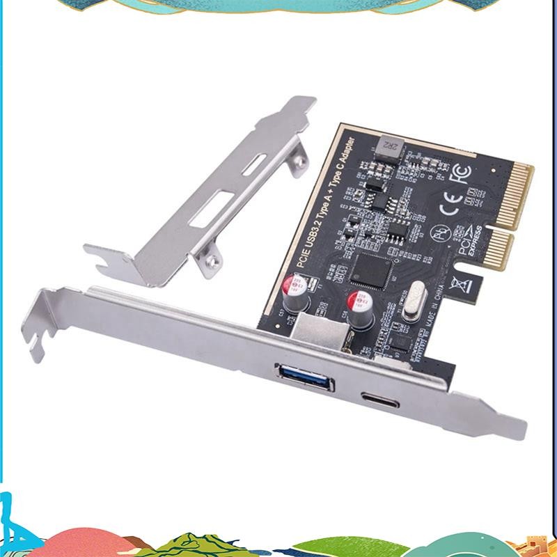 PCIE USB 3.2 GEN2 10G + ประเภท C 10G อะแดปเตอร์ PCI Express X4 การ์ดขยาย Riser ASM1142 ชิปคอนโทรลเลอ