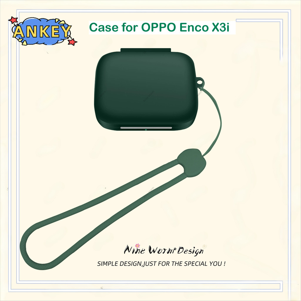 Compatible with OPPO Enco X3i Protective Case Nylon Lanyard Soft Cover Shells Washable Housing Anti 
