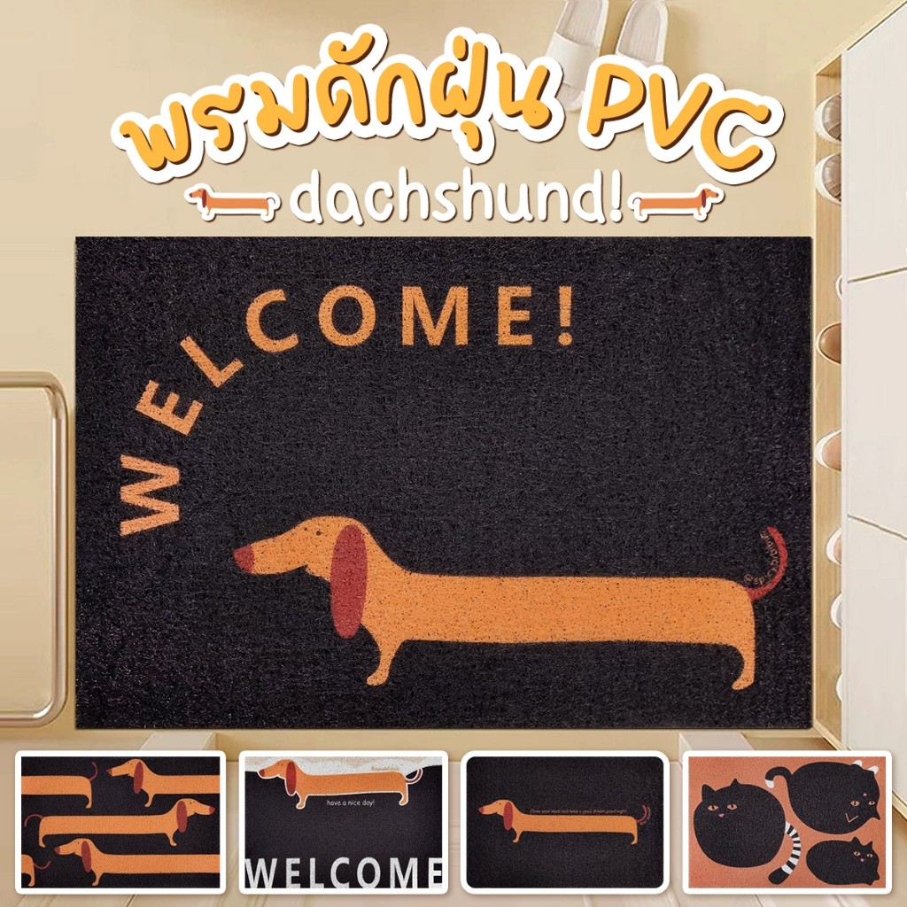 🏷️[Home] 🐶 พรมเช็ดเท้าPVC พรมดักฝุ่นหน้าประตู พรมปูพื้น 40x60  มีกันลื่น พรมดักทรายแมว 🐶พรมสไตล์เกาหลี