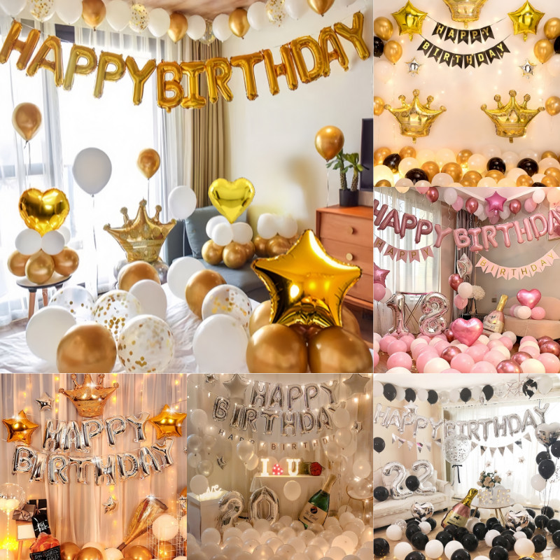เซตลูกโป่งวันเกิด Happy Birthday ลูกโป่ง ปาร์ตี้วันเกิด เซตวันเกิด ตกแต่งวันเกิดลูกโป่ง