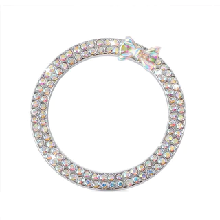 แหวนปุ่ม Lgnition สําหรับสตาร์ทรถยนต์ มีห่วง ดีไซน์ Rhinestone ตกแต่ง F5U2