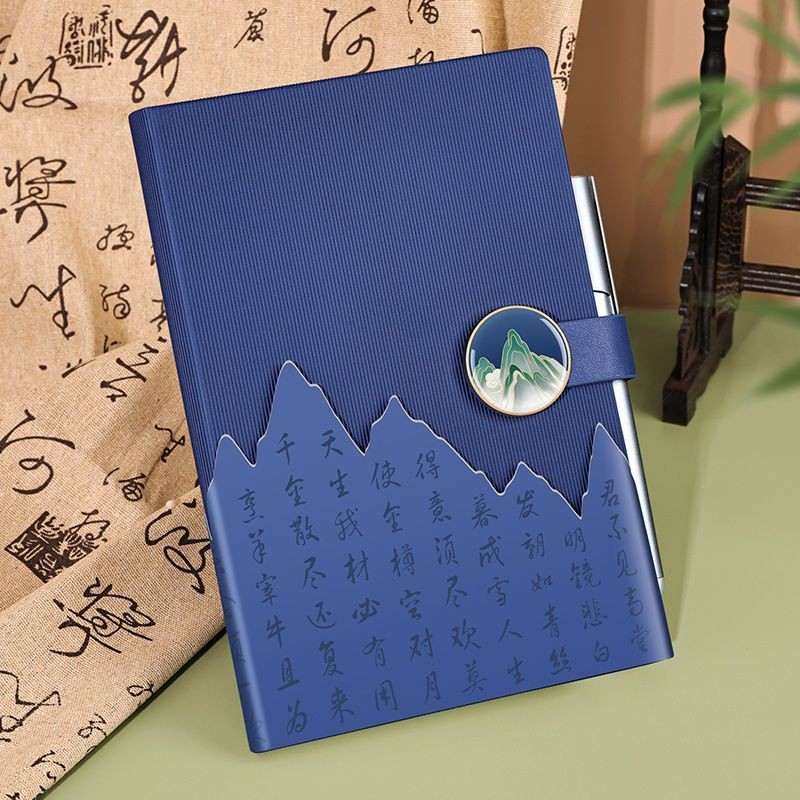 A5 Notebook Notebook 2024 พื้นผิวหนังมูลค่าสูง Business Office Notepad พิมพ์ได้ 8-9 Notebook