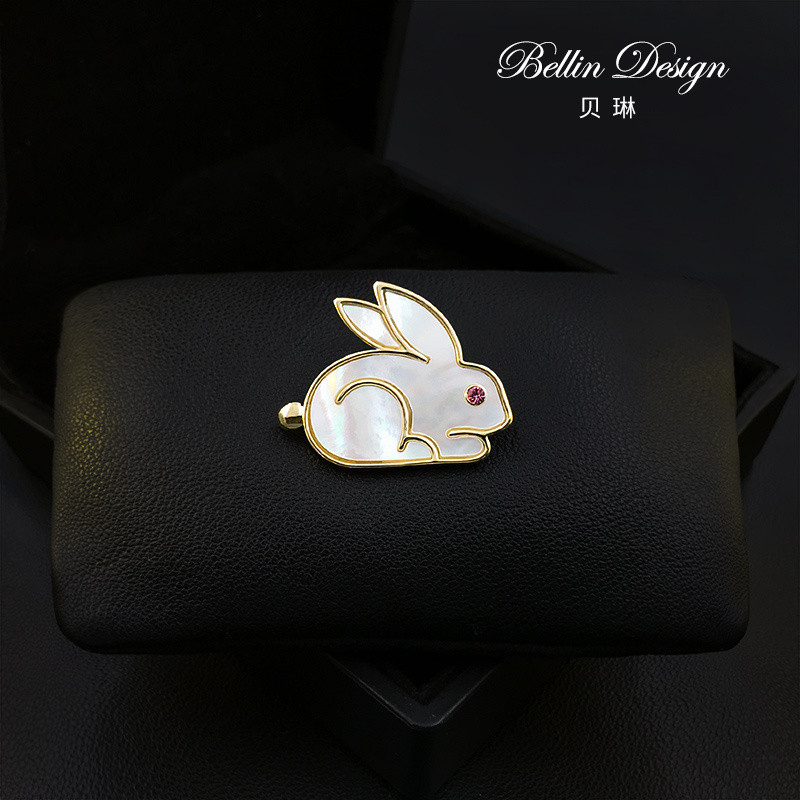 [Belin] Belin Shell เข็มกลัดกระต่าย High-End เข็มกลัดหญิง Pin เสื้อผ้าคงที่ All-Match เสื้อกันหนาวอุ