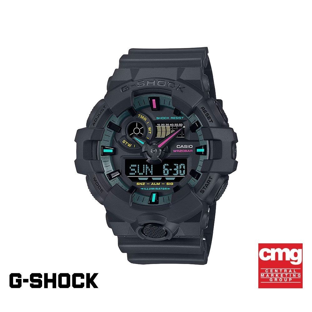 CASIO นาฬิกาข้อมือผู้ชาย G-SHOCK รุ่น GA-700MF-1ADR วัสดุเรซิน สีดำ
