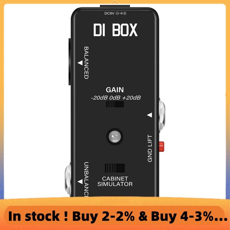 DI BOX LEF-331 Micro-DI พร้อม Cab Sim และ Gain Guitar Effect Pedal True Bypass