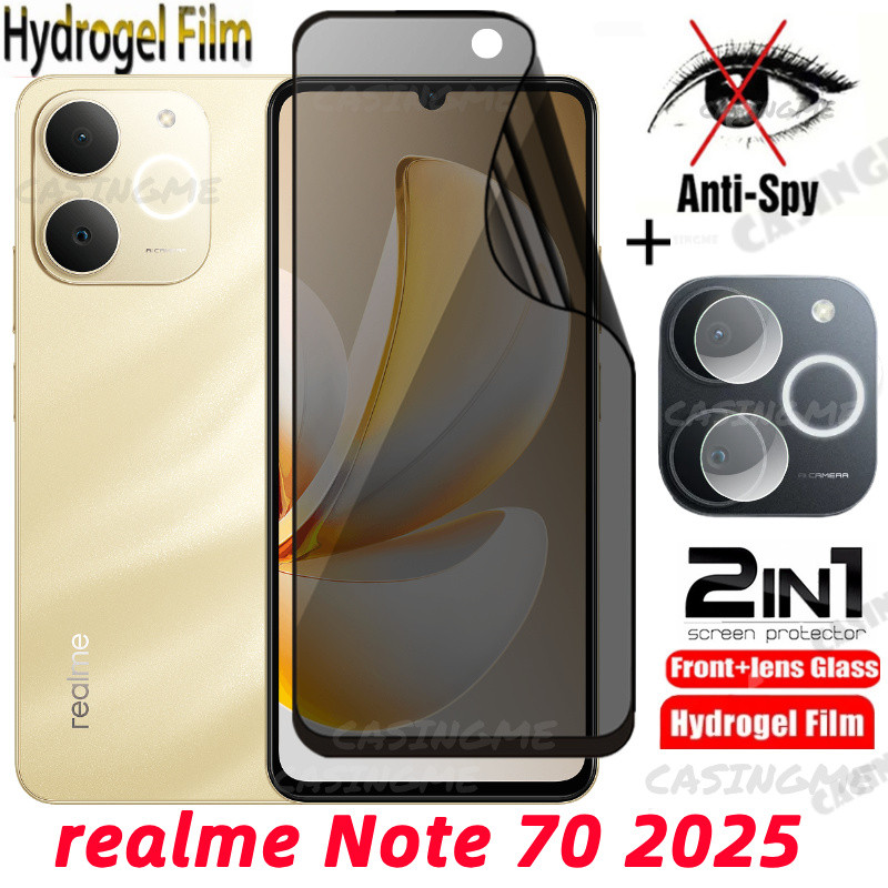 Realme Note 70 2025 Soft Privacy Hydrogel Film Anti-Spy Full Cover Screen Protector Anti Peek Privacy Film สําหรับ Realme Note 70 Note70 70x กล้องป้องกันฟิล์ม