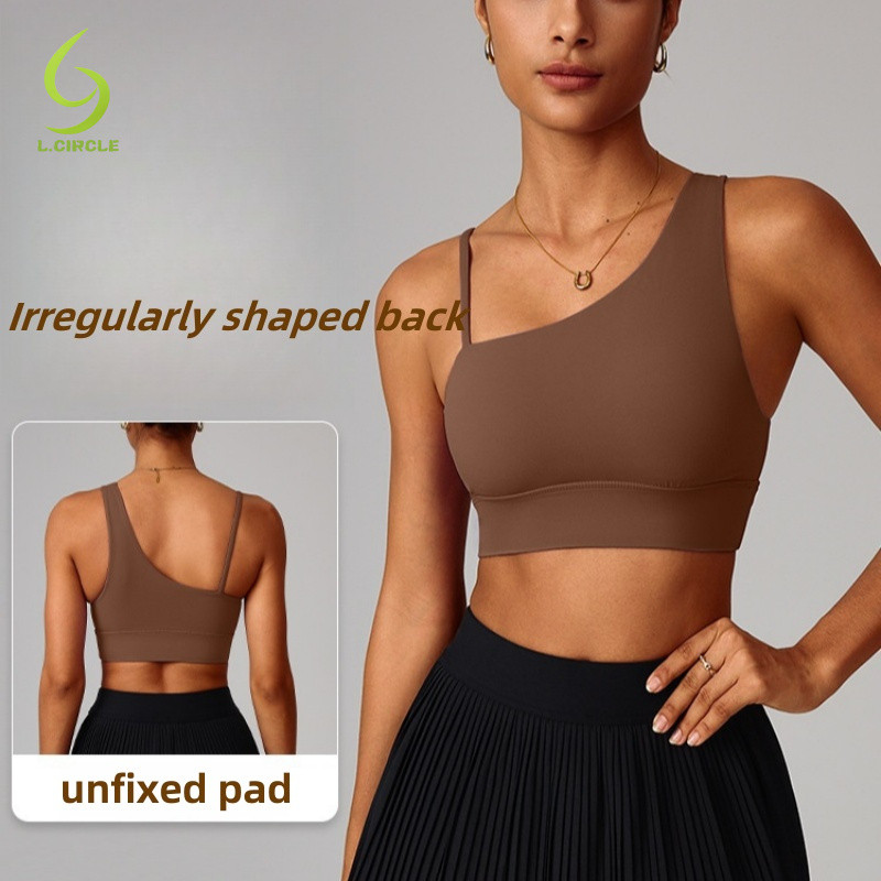 L.CIRCLE Yoga Sport Bra ลาด Single-Shoulder Elastic