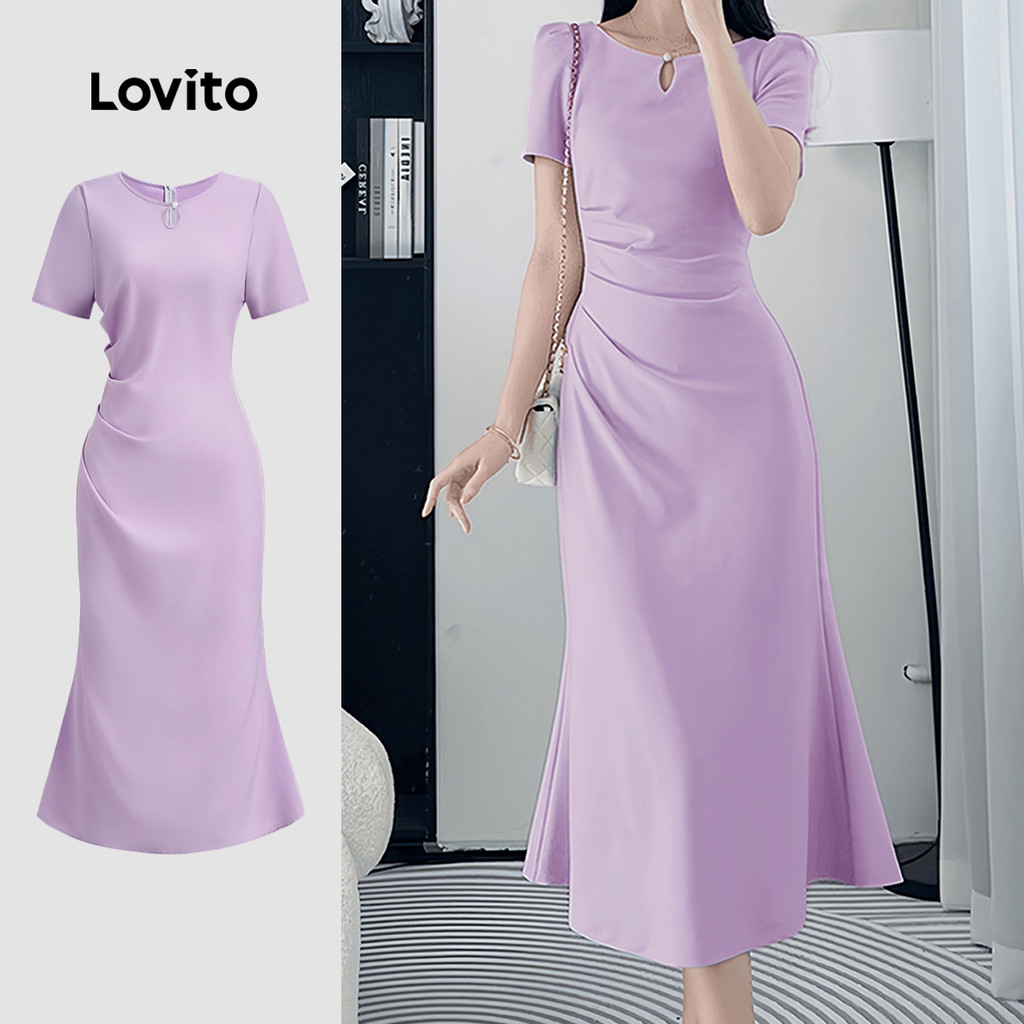 B132-3-ชุดเดรสหางปลาผู้หญิงทรงเข้ารูปยาว-DRB132P2D071