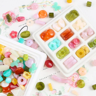 ลูกปัดอะคริลิกคละสี 20 กรัม สําหรับทําเครื่องประดับ DIY อุปกรณ์เย็บเสื้อผ้า สร้อยข้อมือ สร้อยคอ