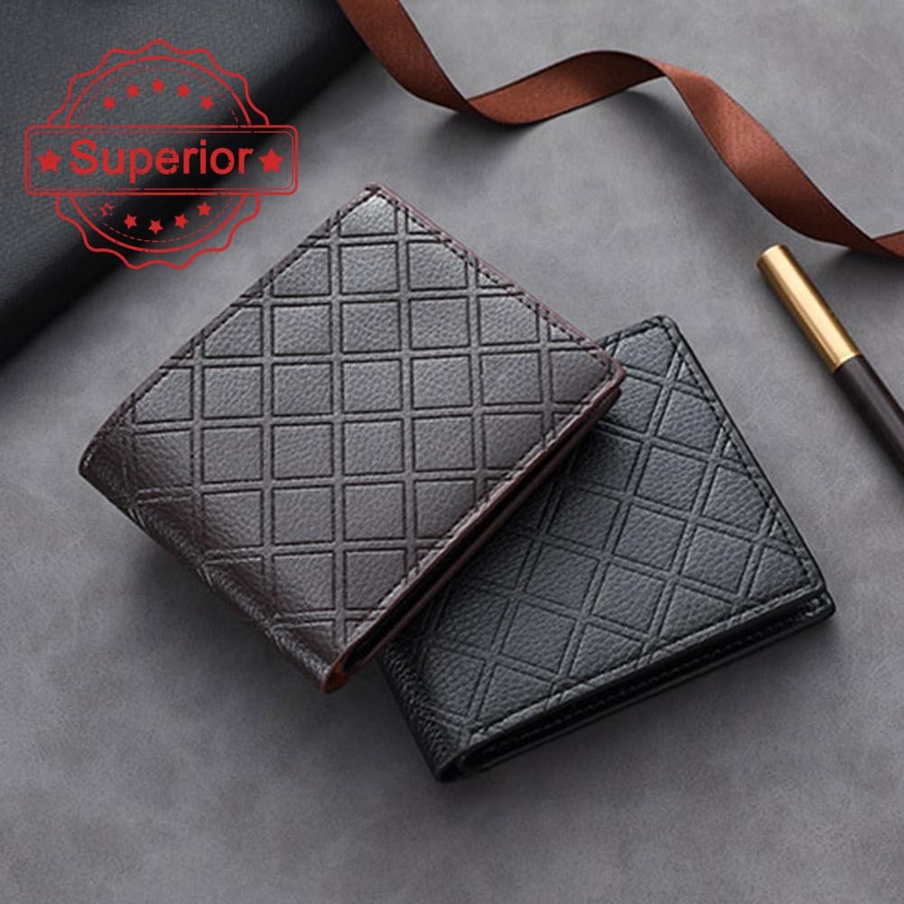 กระเป๋าสตางค์ผู้ชายสไตล์สั้นวัยกลางคนและหนุ่ม Simple Bank Bus แฟชั่น Multi-card Holder J6n5