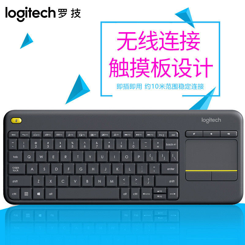 Logitech Logitech K400 plus คีย์บอร์ดสัมผัสไร้สาย บลูทูธ ปุ่มสัมผัส คีย์บอร์ดควบคุมมัลติมีเดีย