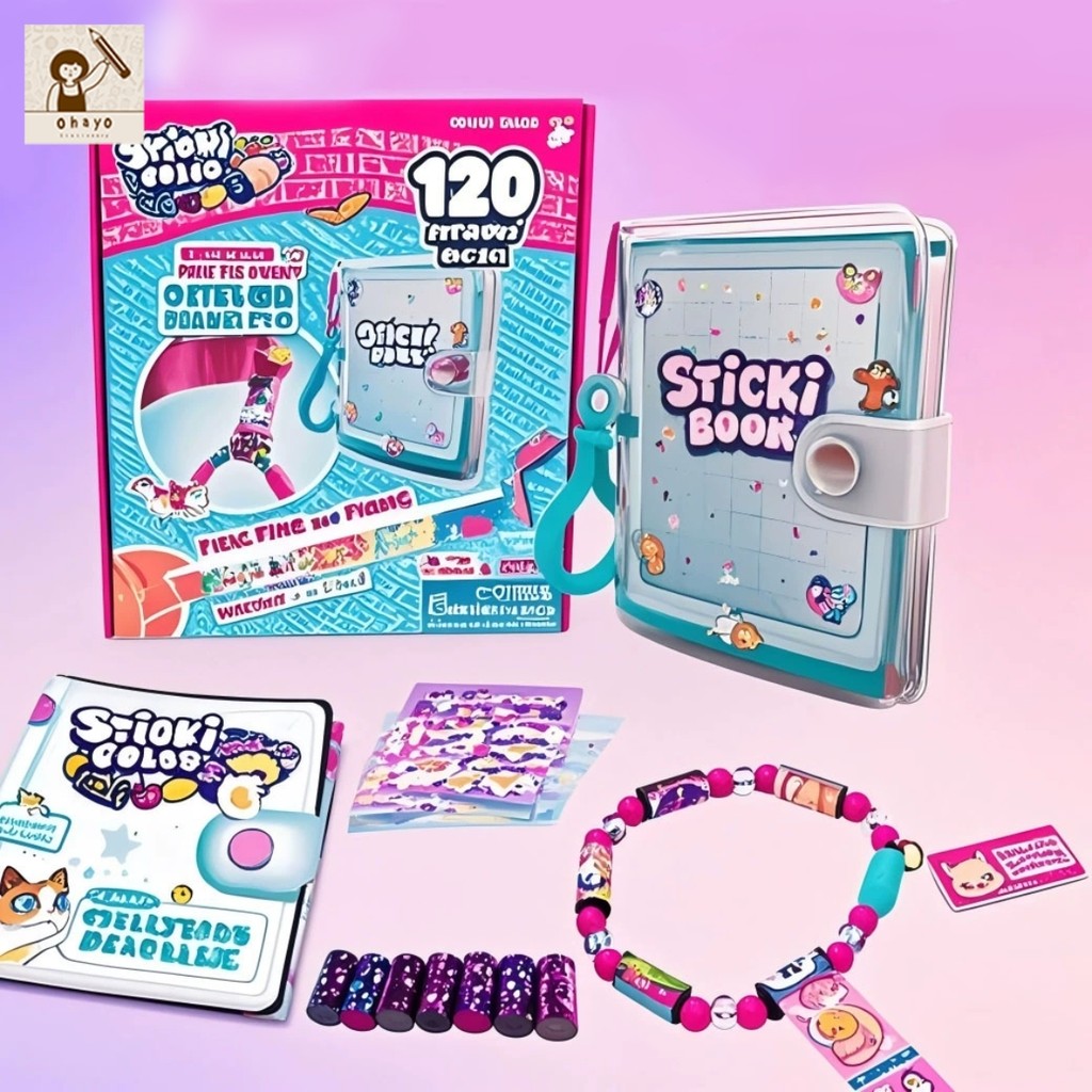 Ohayo สติกเกอร์ Sticki Rolls กำไลข้อมือสติ๊กเกอร์ DIY สร้อยข้อมือ สติ๊กเกอร์สร้างสรรค์ สวมใส่ได้ ฉีก ของเล่นเด็ก ของขวัญ