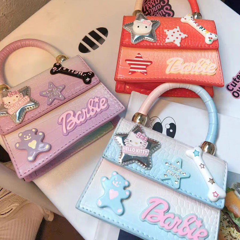 Original Gradient Color Asian Culture Girl Star Bone Design Handbag Showa Style kitty Messenger Bag