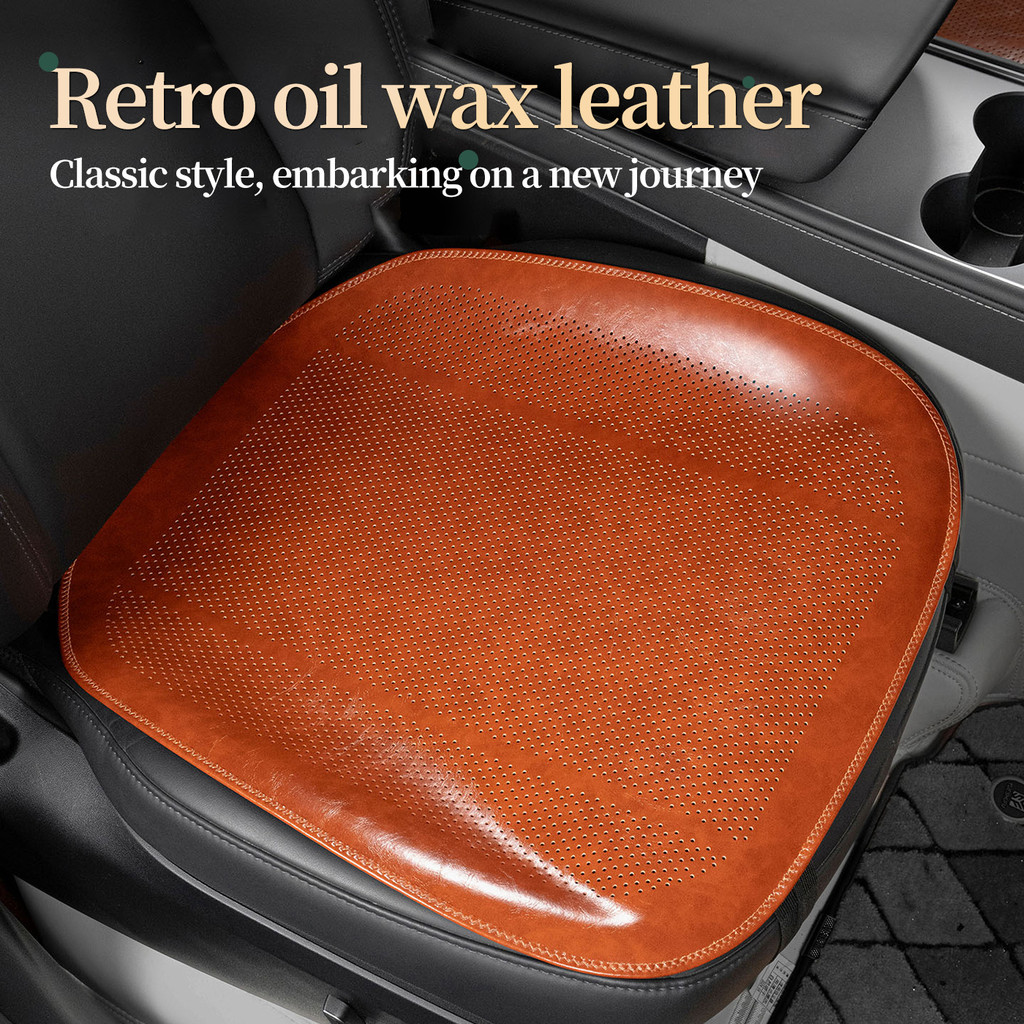 ใหม่ฝาครอบที่นั่งรถน้ํามันขี้ผึ้งหนังBreathable Holeเบาะรองนั่งสําหรับHyundai Genesis Coupe Rohens C