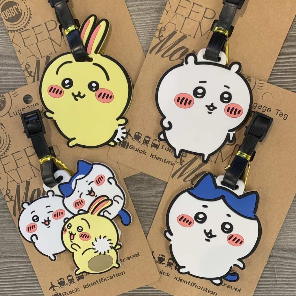 การ์ตูนน่ารัก Kikawa แท็กกระเป๋าเดินทาง Chiikawa Chiikawa pvc ยางนุ่มกระเป๋าเดินทางกระเป๋ารายชื่อ Ch