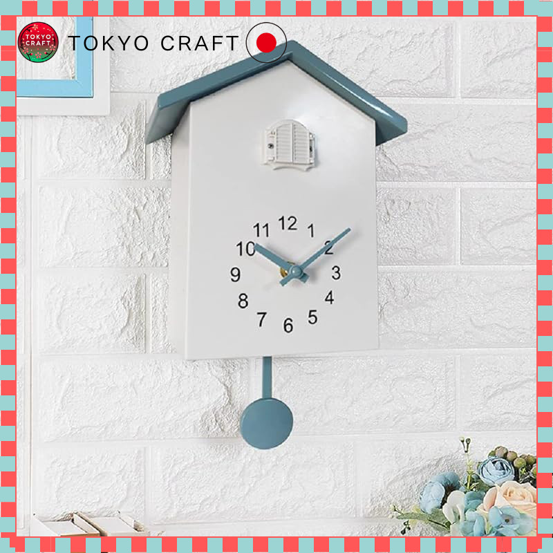 Cute Scandinavian Style Analog Clock - Wall and Tabletop Hummingbird Cuckoo Clock