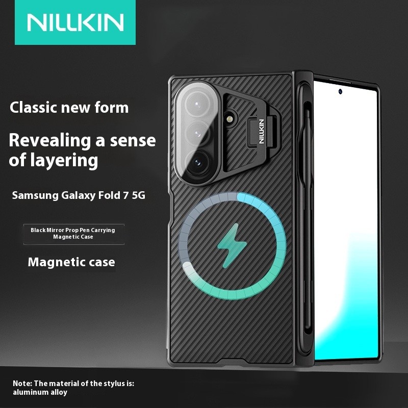 NILLKIN NILLKINพร้อมปากกาสําหรับ Samgsung Galaxy Z Fold7 case ฝาครอบกระจกโปร่งใส Fold7 โทรศัพท์เคสแม