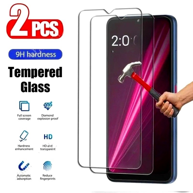 ป้องกันการระเบิด 2 ชิ้น‌ กระจกนิรภัยสําหรับ T-Mobile Revvlry + REVVL V + 5G HD และ Anti Spy ตัวป้องก