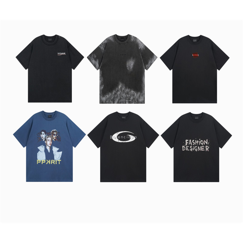 เสื้อยืดผ้าฝ้ายสำหรับทุกวัน แขนสั้น สไตล์ STREET TREND ไซส์_unisex