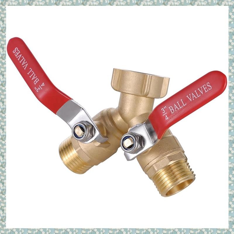 [h5bl3j6wj.ph] Full Flow Brass Y Valve Garden Hose Splitter, 2-Way Heavy Duty Hose Connector พร้อมเก