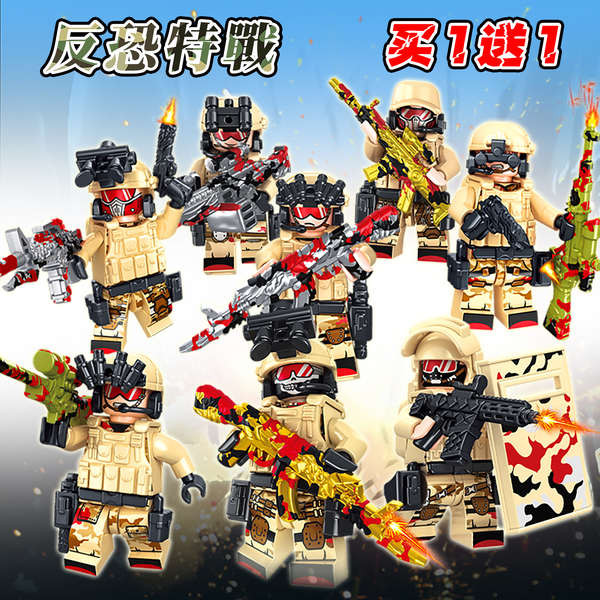 เลโก้นาโน ตัวต่อเลโก้ Anti-Terrorist SWAT Elite ทหาร SWAT Fire Building Blocks le ตัวเลขสูง Riot Rem