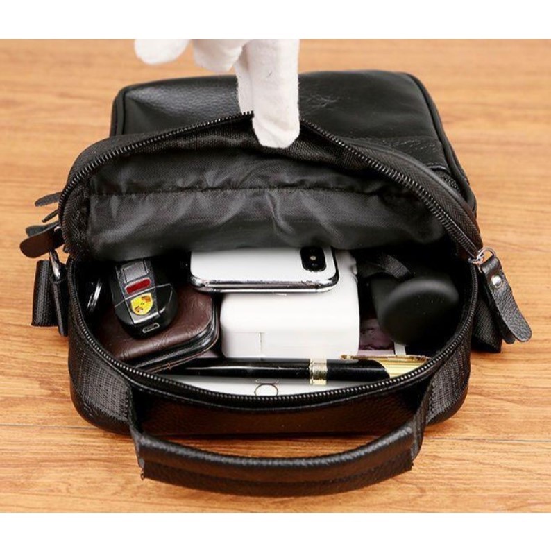 FD กระเป๋าสะพายไหล่ ชาย ขนาดกลาง ใหญ่ ทำจากหนังเกรดพรีเมี่ยม ชาย รุ่น MB-242-8-9 (M3-225) MMB จากร้า