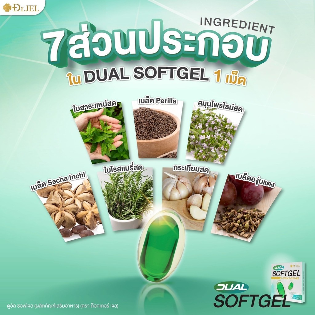 [โปร 1 กล่อง] Dr.JEL DUAL SOFTGEL ดร.เจล ดูอัล ซอฟเจล กรดไหลย้อน - รูปที่ 3