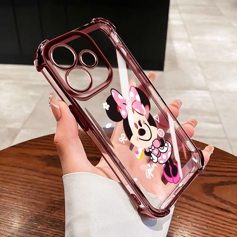 YBDเคสโทรศัพท์แบบนุ่มสําหรับOPPO A6C A5 Pro A5X A58 A5i A3X A3 4G 5Gน่ารักMickey Full Clear Bottom Shellซิลิโคนอ่อนนุ่มรวมทุกอย่างกล้อง