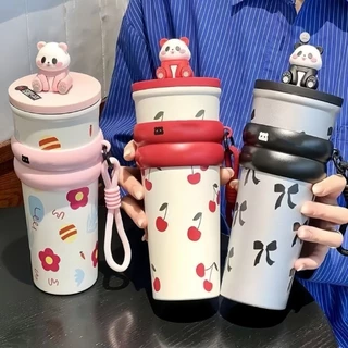 แก้วลายแพนด้า แก้วน้ำสแตนเลส 700ml. ลายแพนด้าสุดน่ารัก 3สีสดใส สแตนเลส304 เก็บอุณหภูมิร้อน/เย็นได้อย่างดี น้ำไม่รั่วซึม