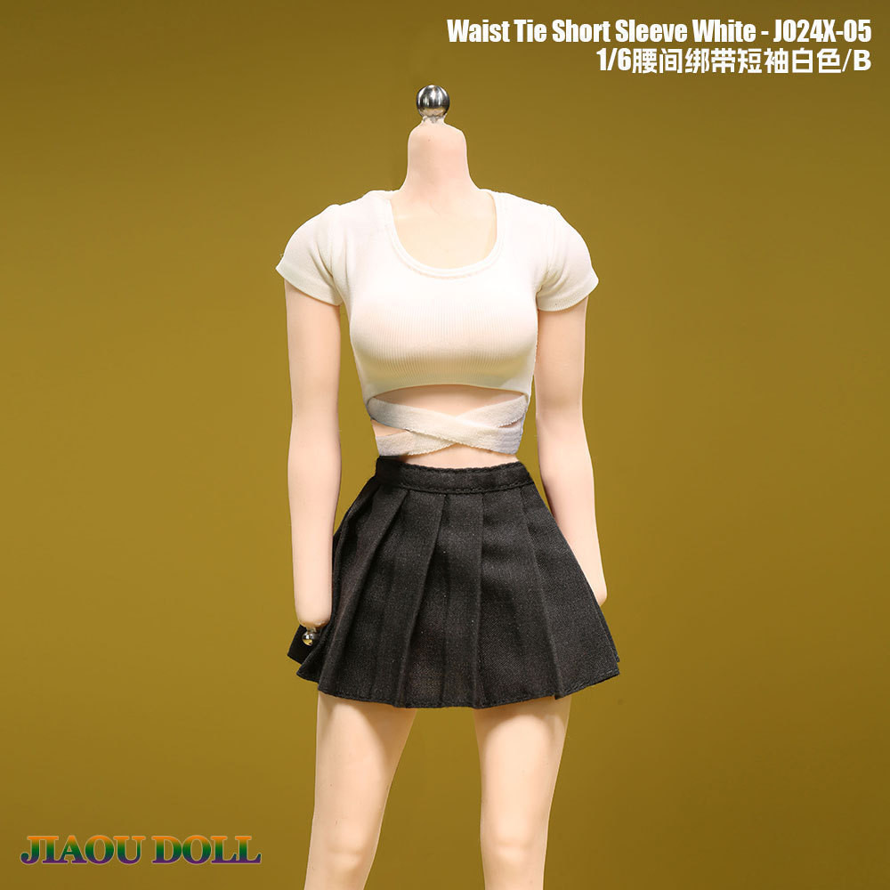 [ข้อเสนอพิเศษ] พร้อมสต็อก JIAOU DOLL 1/6 เอว Laced-Up กระโปรงจีบแขนสั้น JO24X-05 เหมาะสําหรับยุโรปอเ