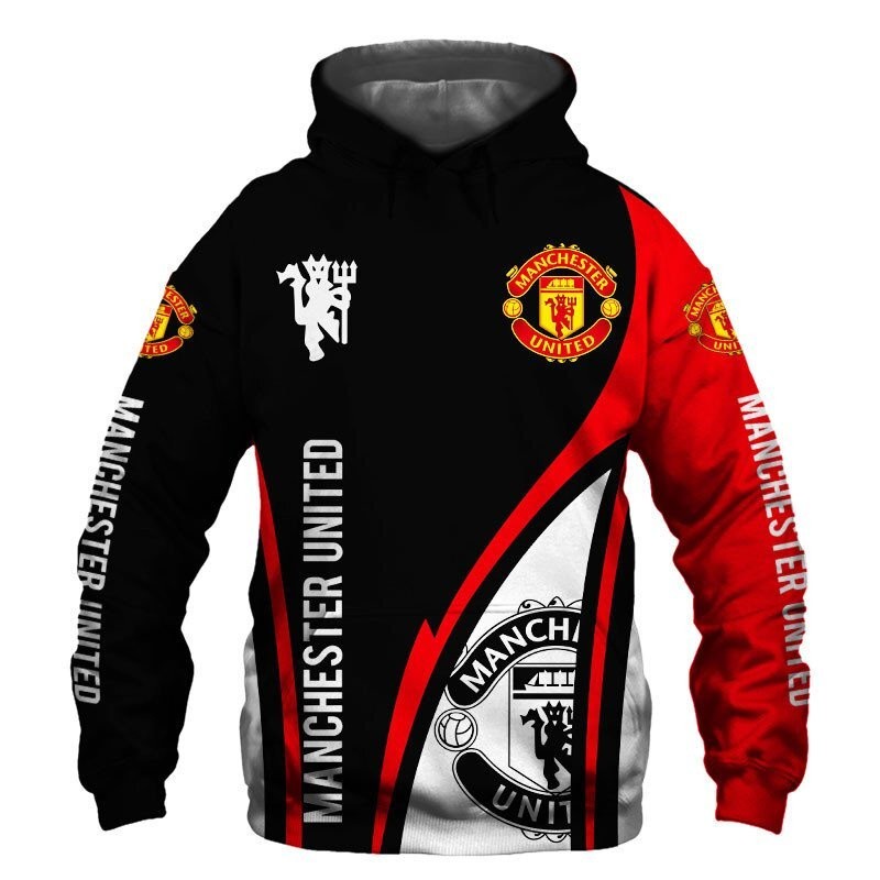 เสื้อแจ็กเก็ตพร้อมฮู้ด Manchester United 3 Jersey พิมพ์ลาย 3D สำหรับผู้ชาย เหมาะสำหรับฤดูใบไม้ผลิและฤดูใบไม้ร่วง