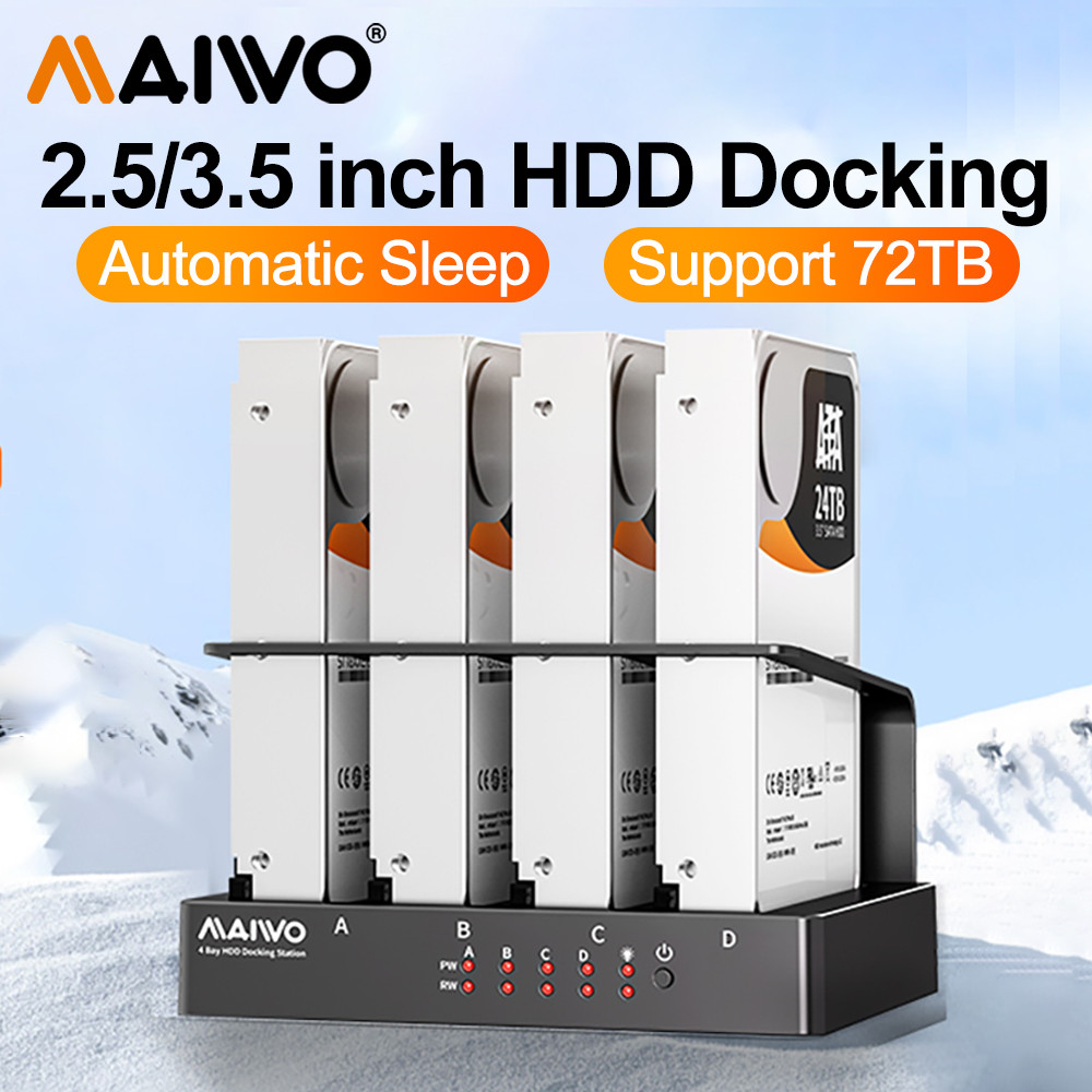 MAIWO 4 Bay ฮาร์ดไดรฟ์ Docking Station สําหรับ 2.5/3.5 นิ้ว HDD SSD SATA เป็น USB 3.0 HDD Docking St
