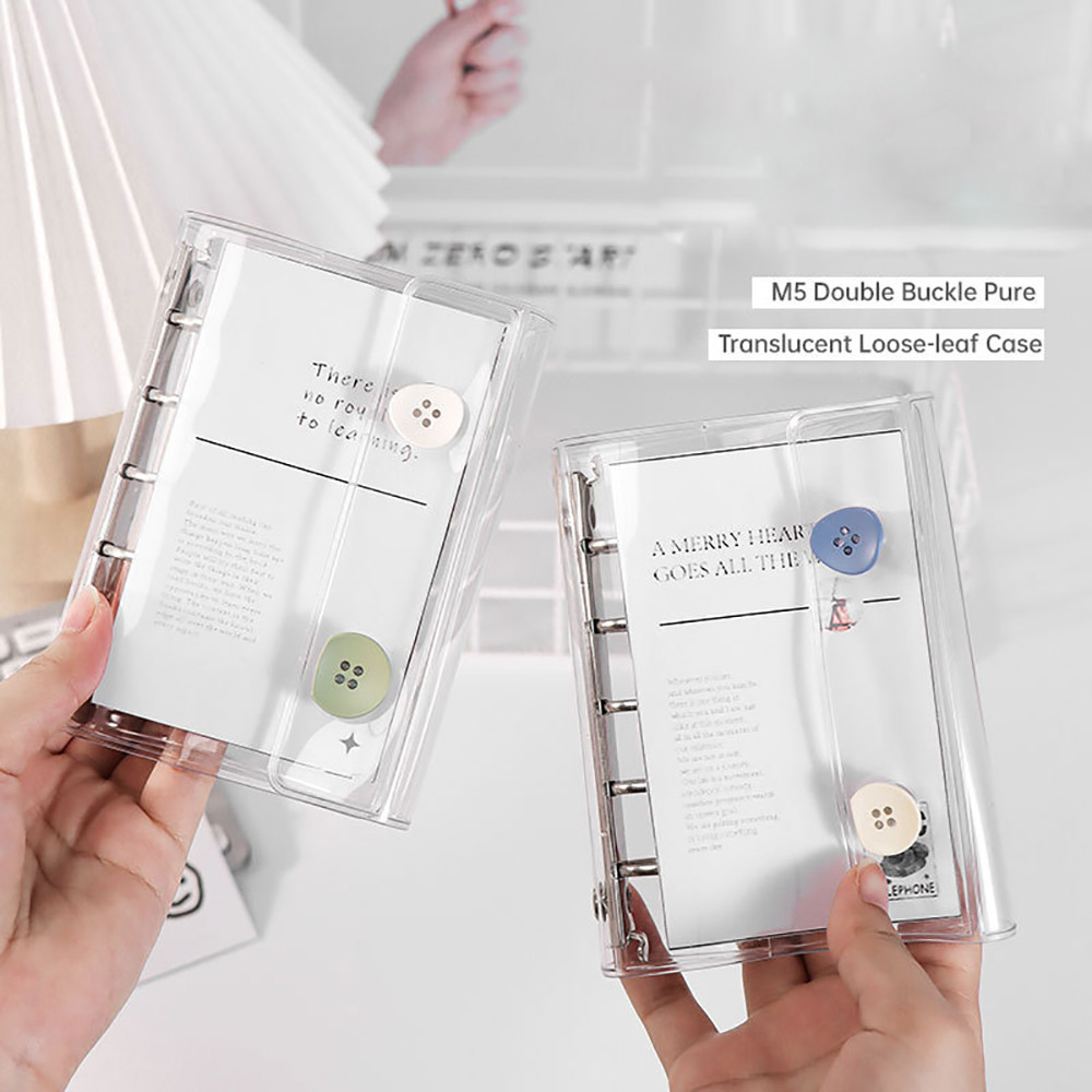 M5 Pocket Binder โปร่งใสหลวม Leaf Cover Journal Sketchbook อุปกรณ์เสริมไดอารี่สํานักงานเครื่องเขียนโรงเรียนอุปกรณ์