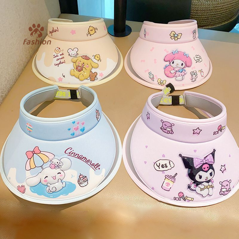 [แฟชั่น] หมวก Sanrio Cinnamoroll My Melody Kuromi Pompompurin Anti-Uv หมวกบังแดดหมวกกันแดดลิ้นขนาดใหญ่ของขวัญวันเกิดเด็ก {TH}