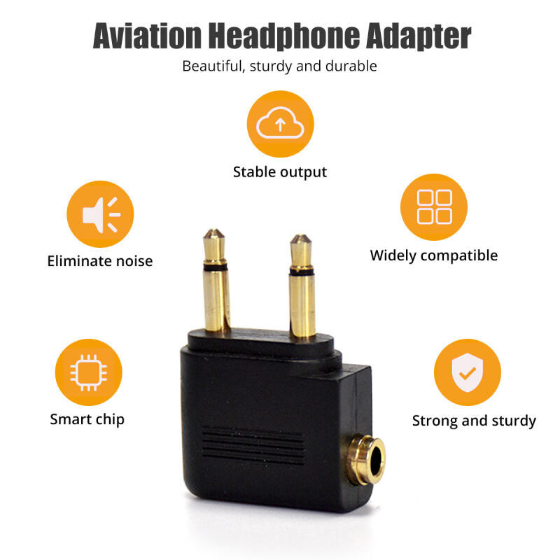 Hdoorlink ปลั๊ก 3.5 มม. Adaptor แจ็คเสียงหูฟังอะแดปเตอร์แปลงชุดหูฟังขั้วต่อ 3.5 มม.สําหรับ Airline เครื่องบินหูฟังท่องเที่ยว