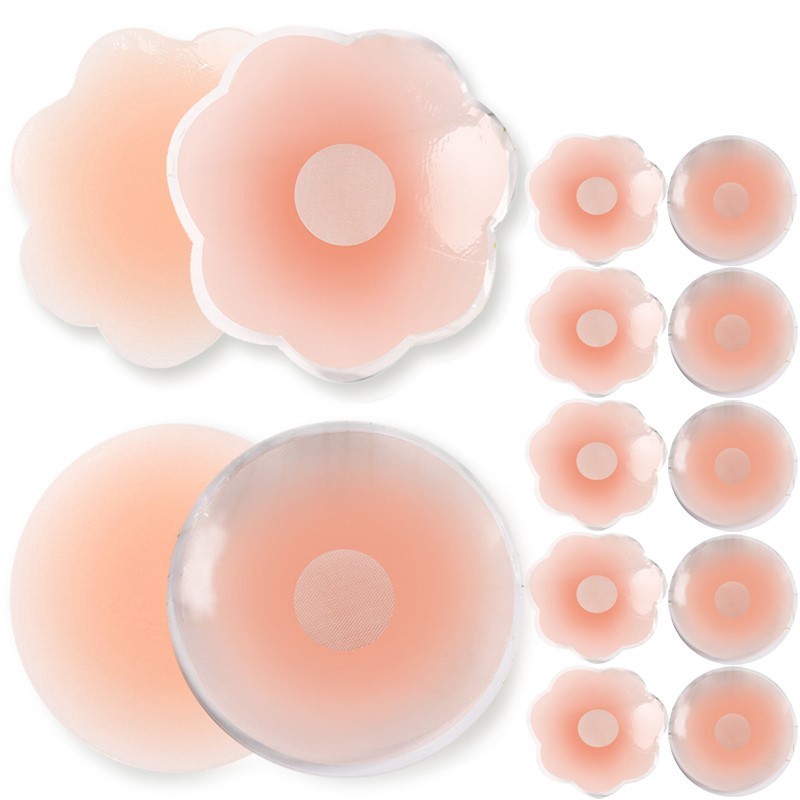 แผ่นแปะหน้าอกซิลิโคนผู้หญิง 1 คู่ - แผ่นแปะหน้าอกจุดนูนระบายอากาศและป้องกันที่มองไม่เห็น - อุปกรณ์บราเสื้อผ้าผู้หญิง