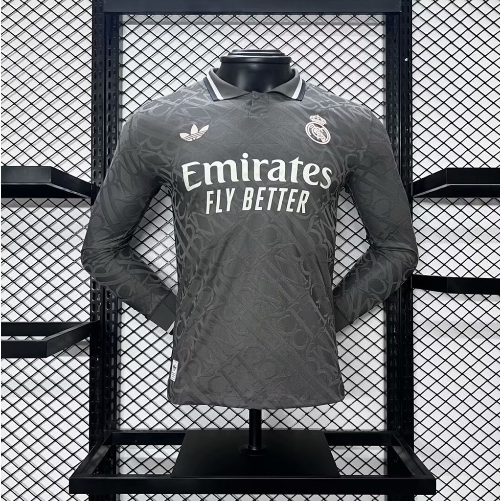 ผู้เล่นรุ่น 2425 ใหม่ RM 2 away เสื้อฟุตบอลคุณภาพสูงเสื้อฟุตบอลแขนยาวด้านบน AAA +