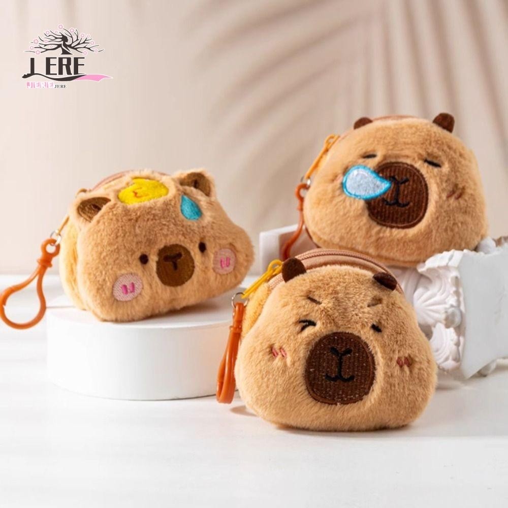 Jeremy1 Portable Capybara Coin Purse Wallet with Keychain Pendant For Girl