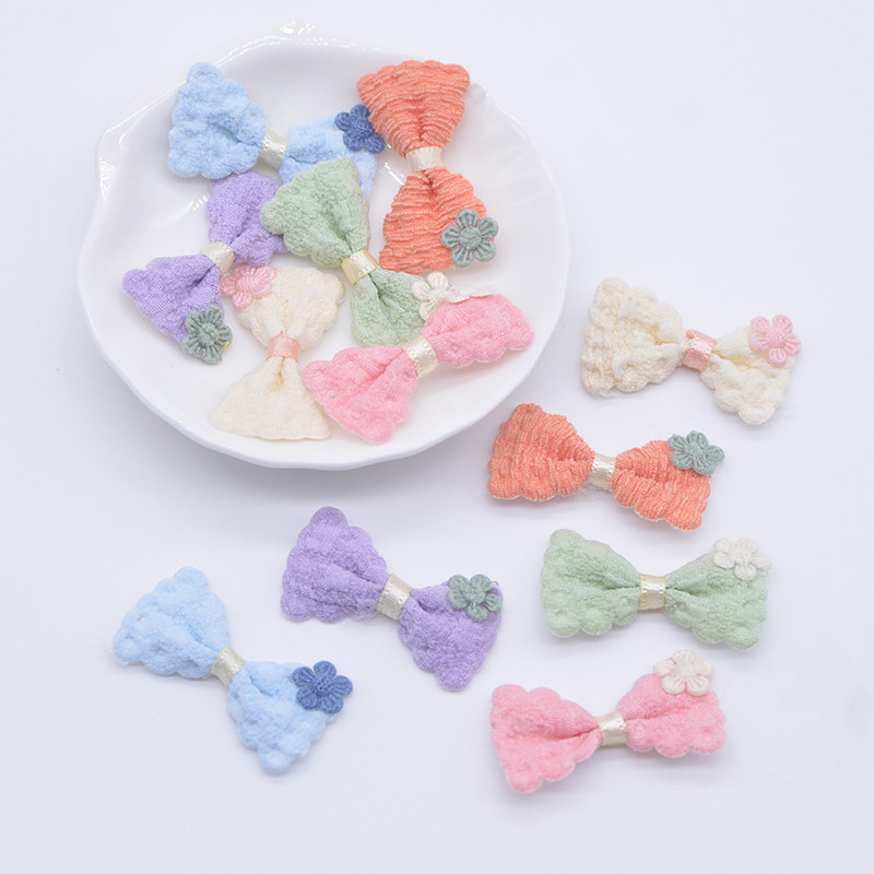 20 ชิ้น 3.5 * 2 ซม.ผ้า Bow Tie Applique สําหรับ DIY เสื้อผ้าหมวก Headwear ถุงมือกางเกงขายาวถุงเท้าเย็บแพทช์ตกแต่ง Accesories