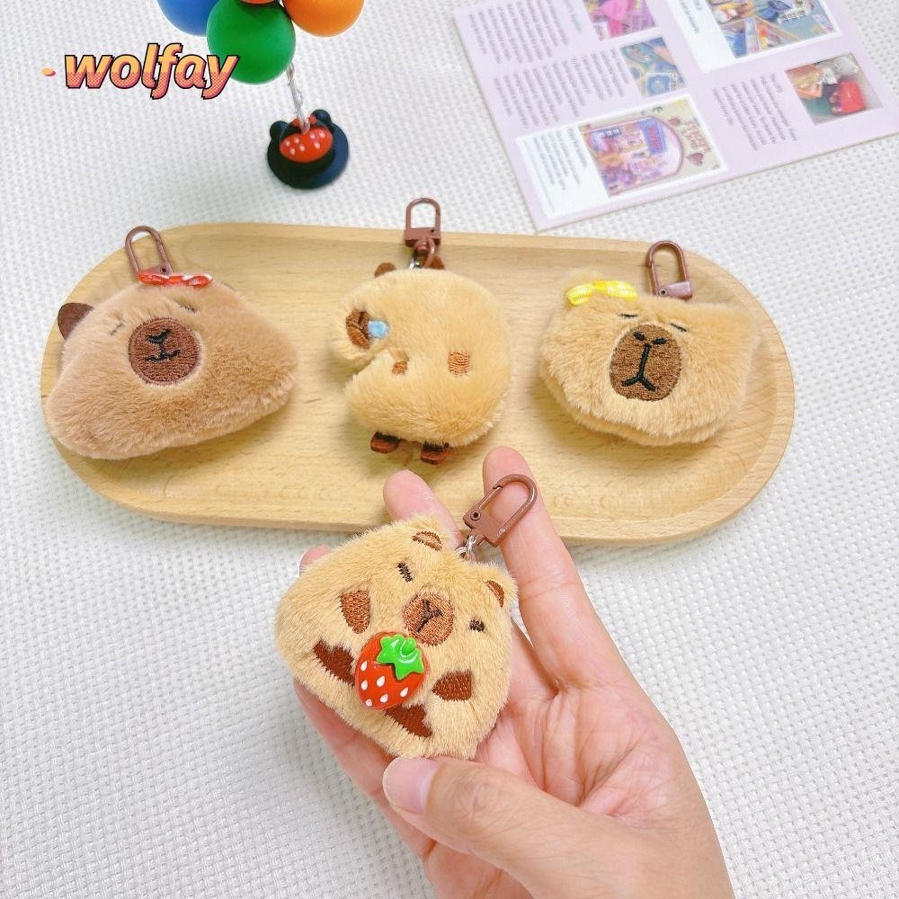 Wolfay Capybara จี้ตุ๊กตา, ของขวัญของเล่นตุ๊กตา Capybara ตุ๊กตาพวงกุญแจ, การ์ตูนกระเป๋านักเรียนอุปกรณ์เสริมกระเป๋าจี้