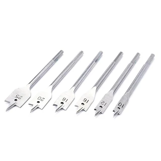 ชุดดอกสว่าน ใบพาย 6 ชิ้น ขนาด 10-25 mm ดอกสวมเร็วแกนหกเหลี่ยม เจาะไม้ พลาสติก WOOD FLAT DRILL SETS