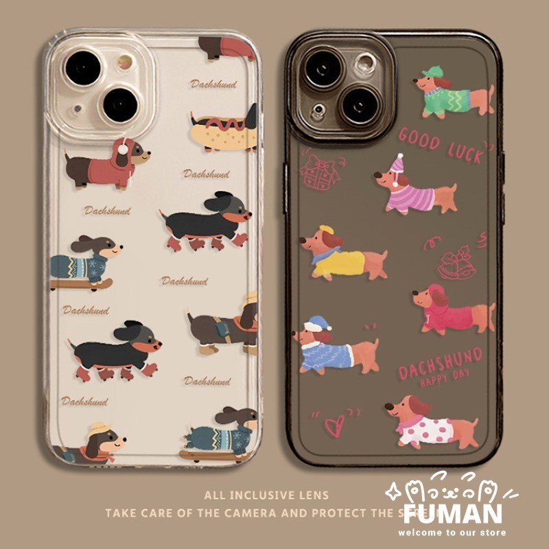 สําหรับ Huawei Pura 70 Pro Ultra P60 P50 P40 P30 Pro ART Mate 60 50 40 30 20 Pro Plus เคสโทรศัพท์น่ารัก Sausagedog Dachshund นุ่มปกหลัง