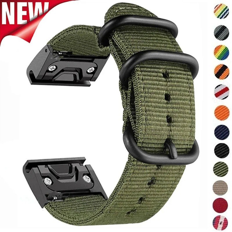 ผ้าใบสายรัดไนลอนสําหรับ Garmin Fenix 7 6X 6S 6 Pro 5X 5 5S 3HR Sport Watchband สําหรับ Garmin Band 20 มม.22 มม.26 มม.สร้อยข้อมืออุปกรณ์เสริม