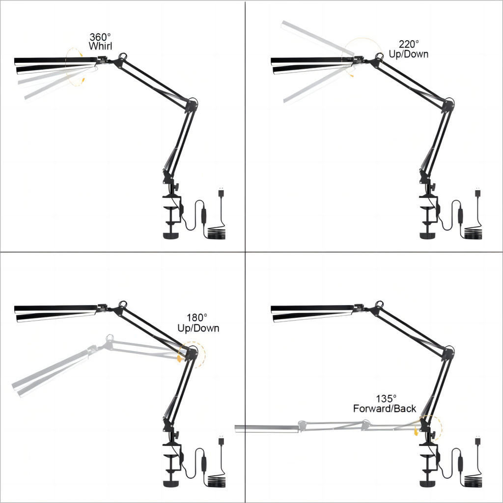 โคมไฟตั้งโต๊ะ 2 หัว 3 โหมด ป้องกันสายตา! แสงนุ่มนวล ไฟอ่านหนังสือ ทำงาน-เรียนออนไลน์ ตั้งโต๊ะสวย ประหยัดไฟ (มีประกัน)