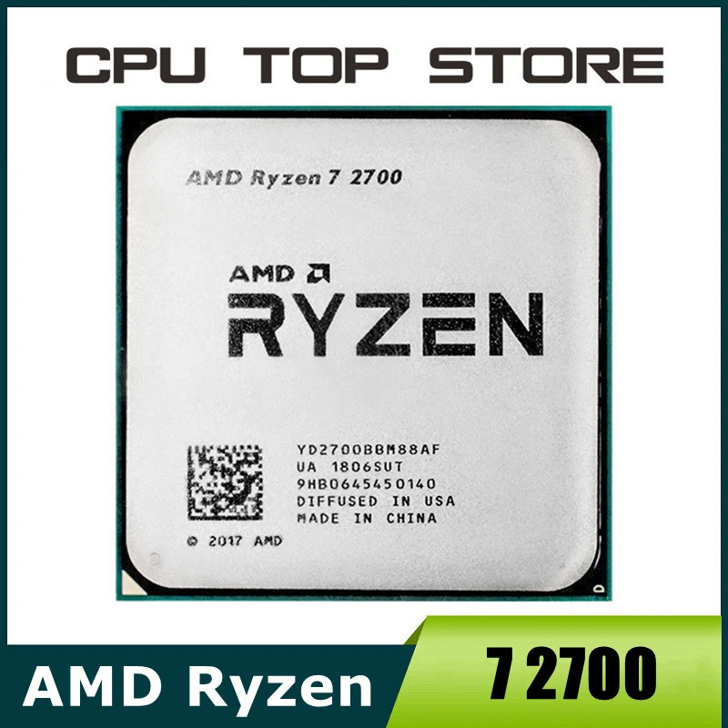 AMD Ryzen 7 2700 R7 2700 3.2GHz แปด-Core หกเกลียว CPU โปรเซสเซอร์ L3 = 16M 65W YD2700BBM88AF ซ็อกเก็