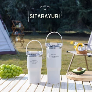 แก้วน้ำ SITARAYURI เก็บอุณหภมิูได้ทั้งเย็นและร้อน หูหิ้วทรงโค้งสามารถพับงอได้ สแตนเลส SUS304 มี 2 ขนาด 600ml , 900ml