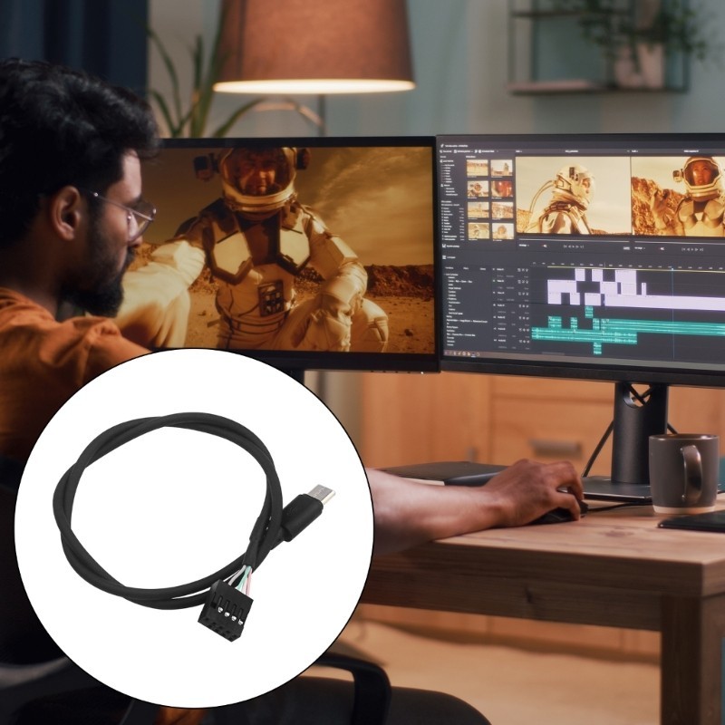 Homie0 9Pin To Type C สาย USB เมนบอร์ดคอมพิวเตอร์สายไฟสําหรับหน้าจอรอง PC หน้าจอ LCD Fast Charging และ D