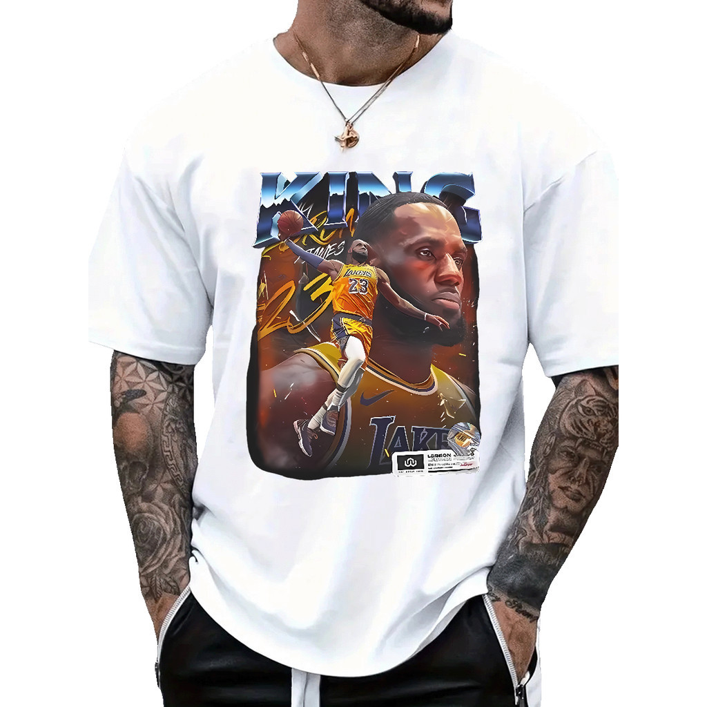 CCYC LeBron James เลอบรอน เจมส์ ผ้าคอตตอน เสื้อยืด 100% แฟชั่นคุณภาพสูง สไตล์ไทยแลนด์ เสื้อยืดวิ่ง แขนสั้น สกรีนสี