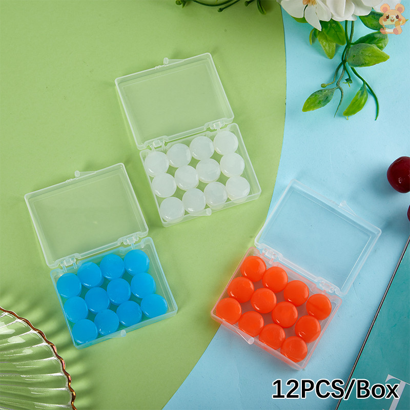 [LO] 12pcs ซิลิโคนหูปลั๊กซิลิโคนซิลิโคนขี้ผึ้งปลั๊กอุดหูว่ายน้ํา Moldable ที่อุดหูลดเสียงรบกวน Cancelling Sleeping Protection TH