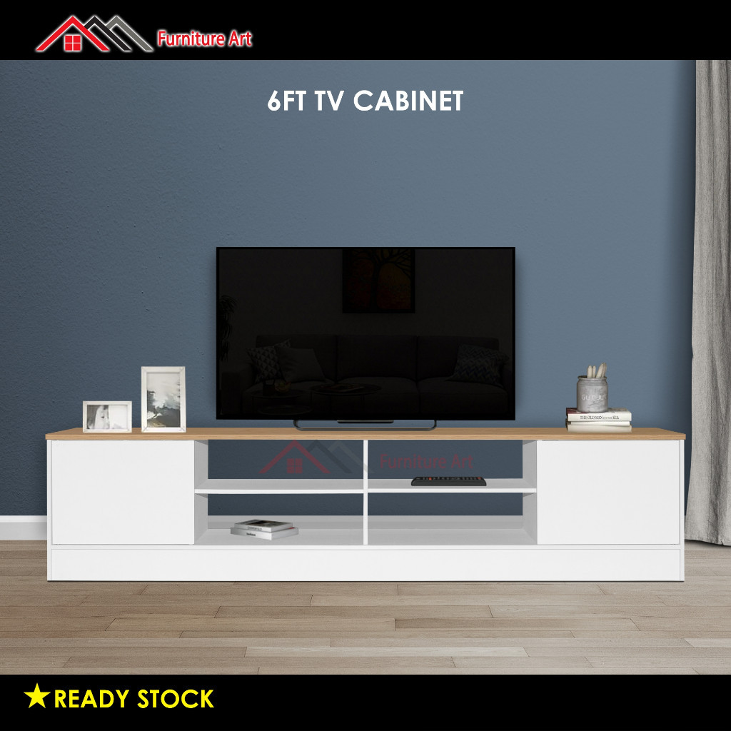 Furniture Art Design 6 Feet TV Cabinet /TV Console/ Media Storage/ Rak TV / Kabinet TV/Almari Tv /Tv